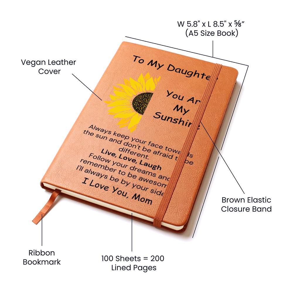 To Daughter, from Mom - You Are My Sunshine - Printed Journal - PM0217