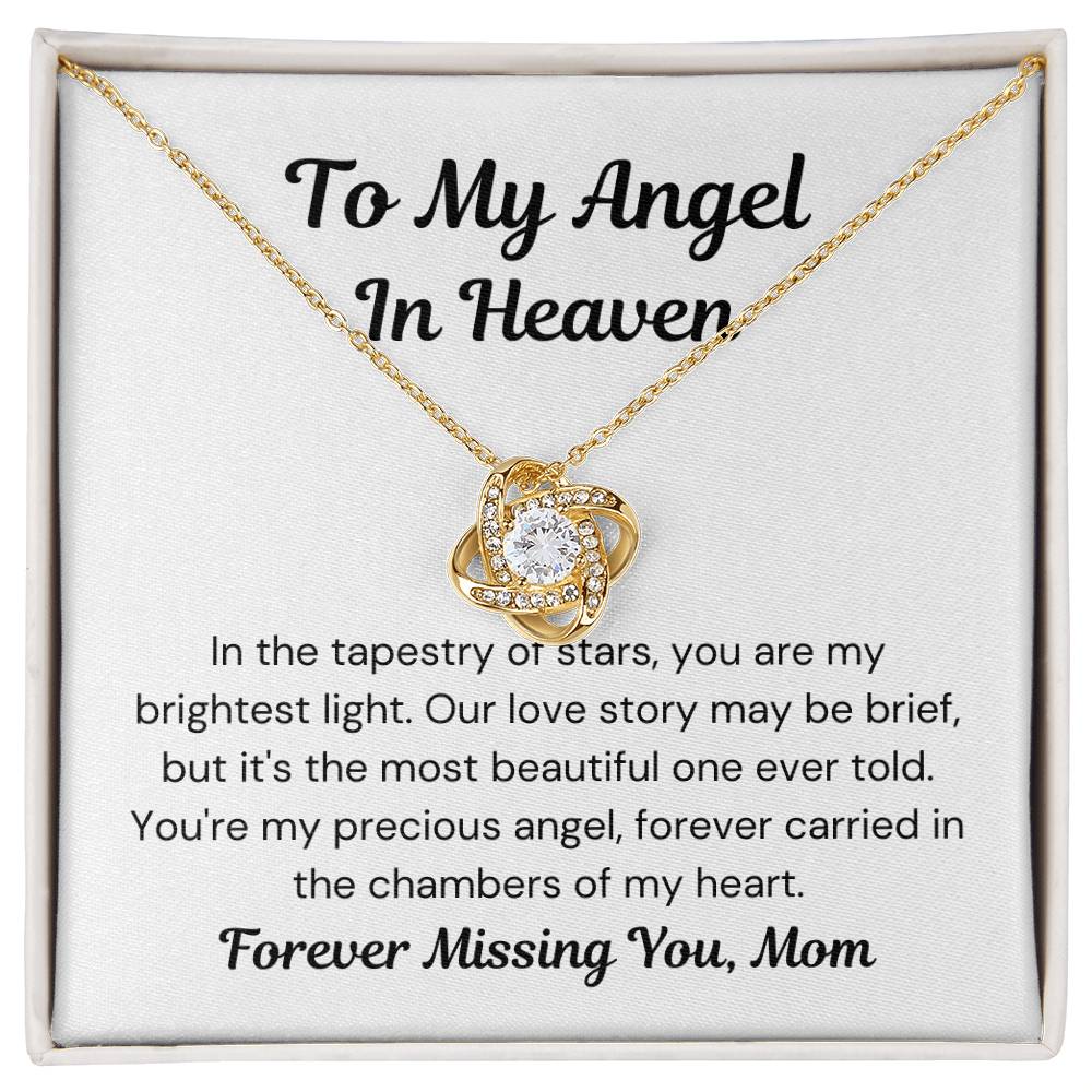 Mom of An Angel- Our Story Was Brief- Love Knot Necklace-PM0299