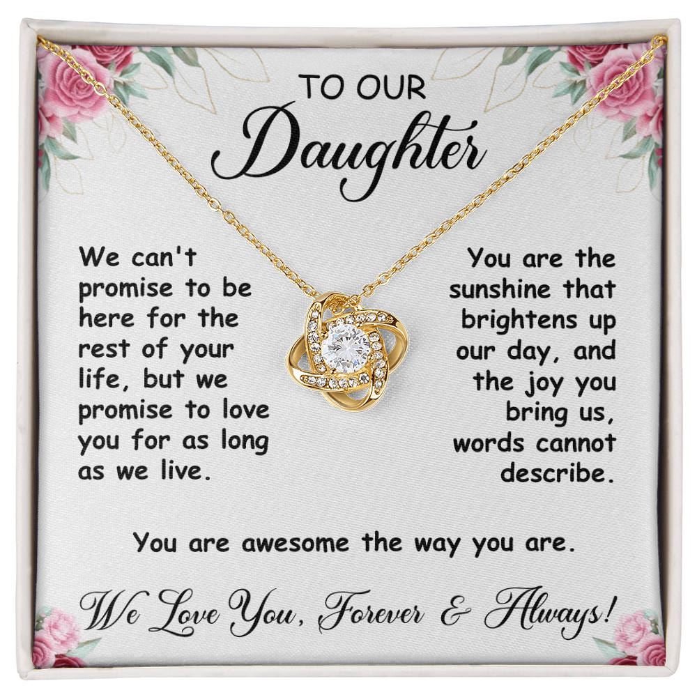 To Our Daughter - You Are The Sunshine - Love Knot Necklace - PM0316