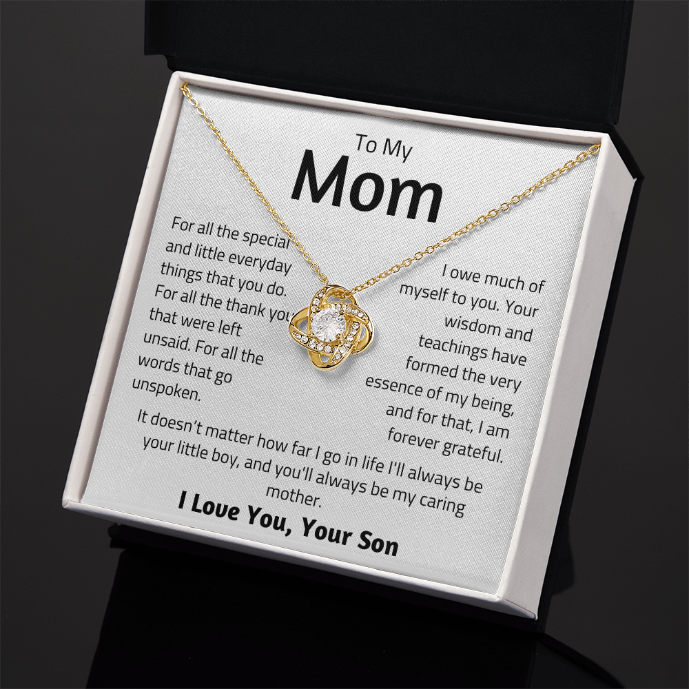 To Mom, from Son - For All The Special Things - Love Knot Necklace - PM052