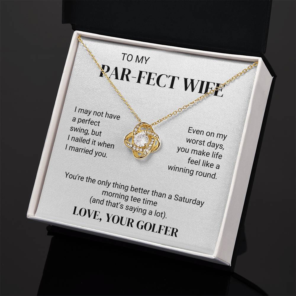 To Golfer's Wife - Better Than Morning Tee Time - Love Knot Necklace - PM0301