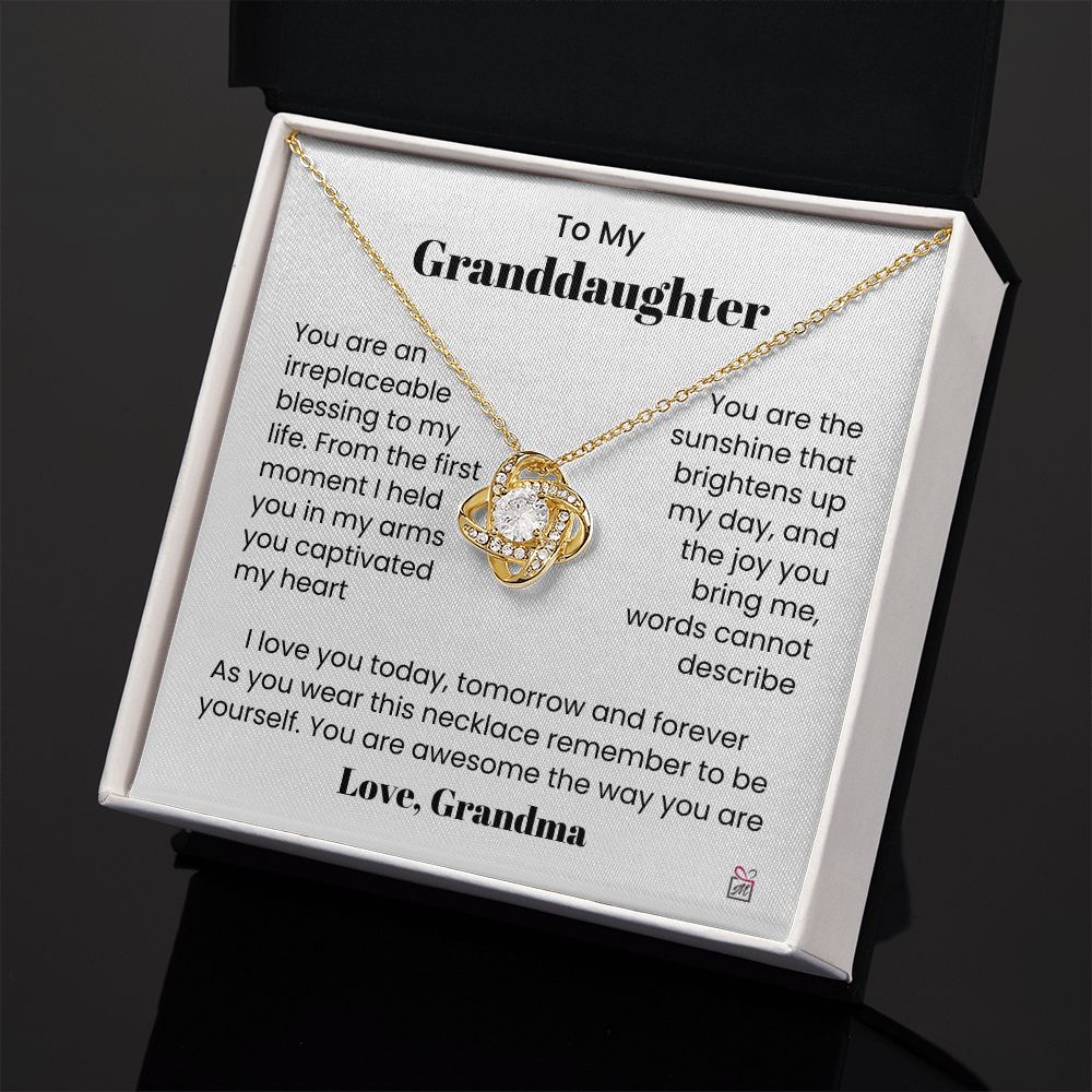 To Granddaughter, from Grandma - My Sunshine - Love Knot Necklace - PM0153