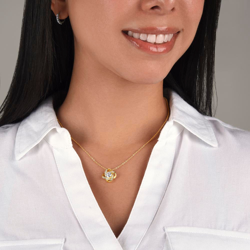 To Mom from Daughter - The Heart Of My World - Love Knot Necklace - PM0275