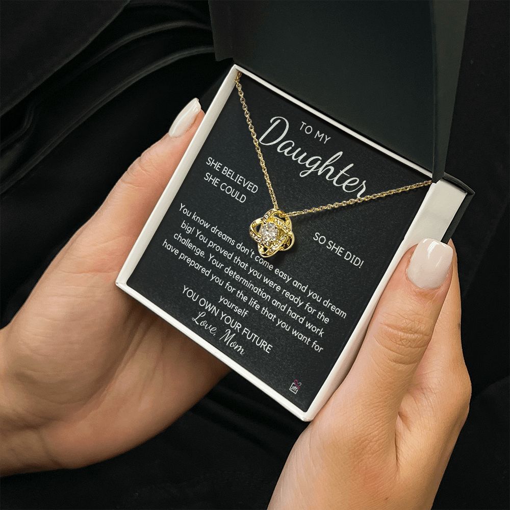To Daughter, from Mom - You Believed - Love Knot Necklace - PM0105