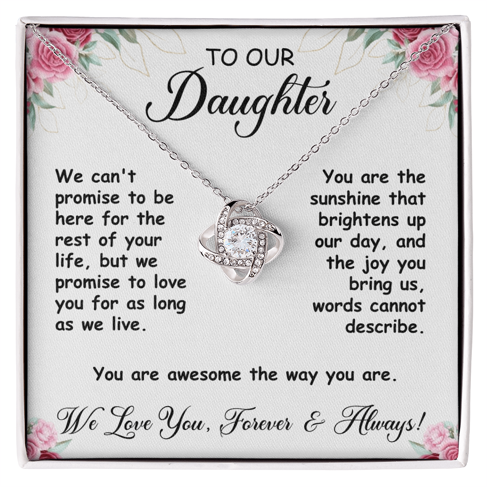 To Our Daughter - You Are The Sunshine - Love Knot Necklace - PM0316