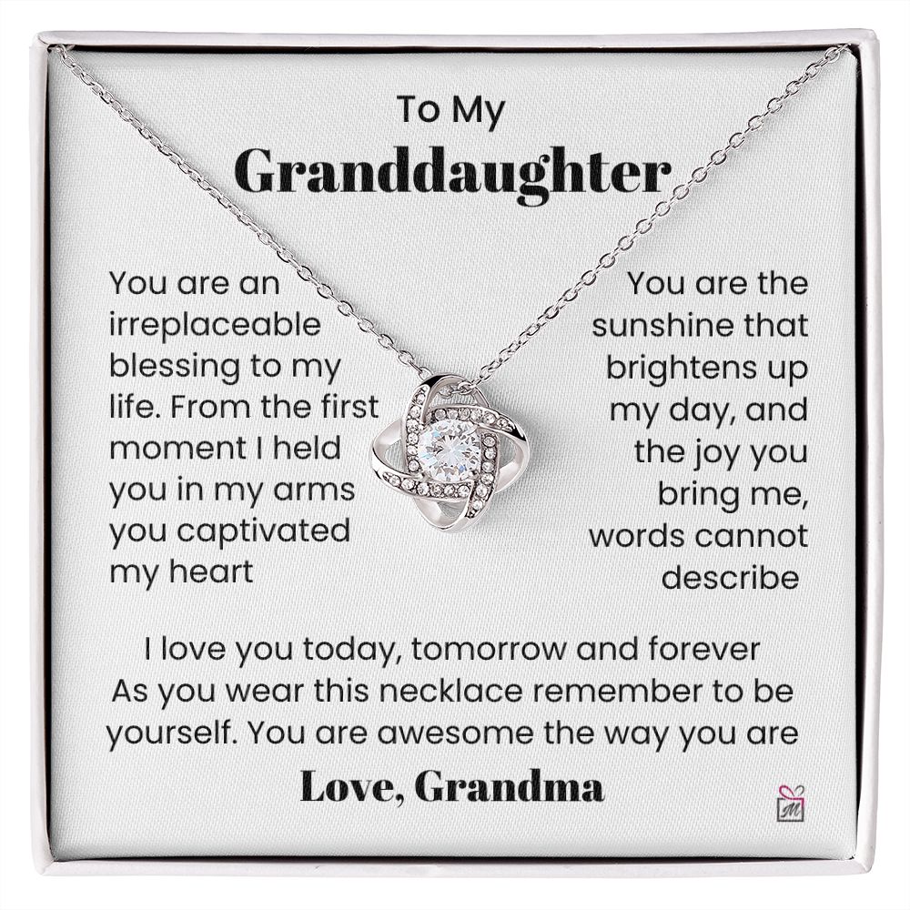To Granddaughter, from Grandma - My Sunshine - Love Knot Necklace - PM0153