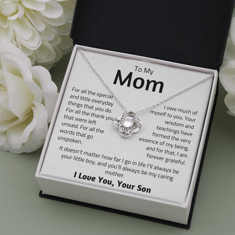 To Mom, from Son - For All The Special Things - Love Knot Necklace - PM052