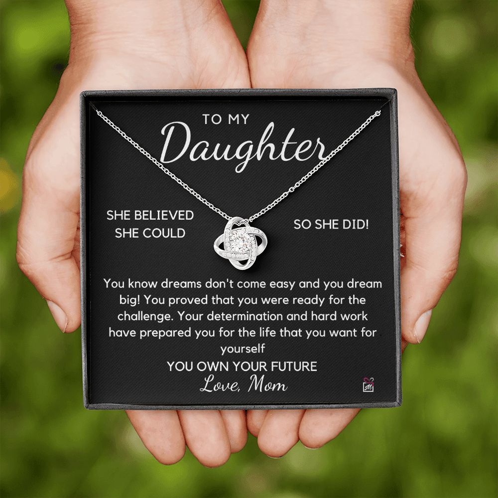 To Daughter, from Mom - You Believed - Love Knot Necklace - PM0105