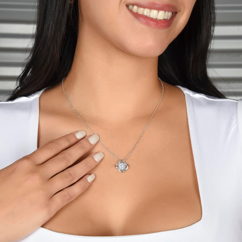 To Mom from Son - Through Every Storm And Every Struggle - Love Knot Necklace - PM0286