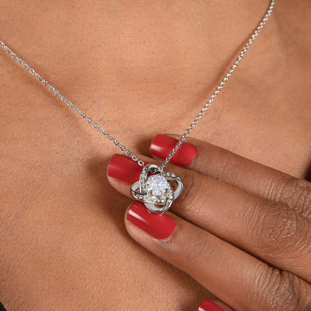 To Mom from Daughter - The Heart Of My World - Love Knot Necklace - PM0275