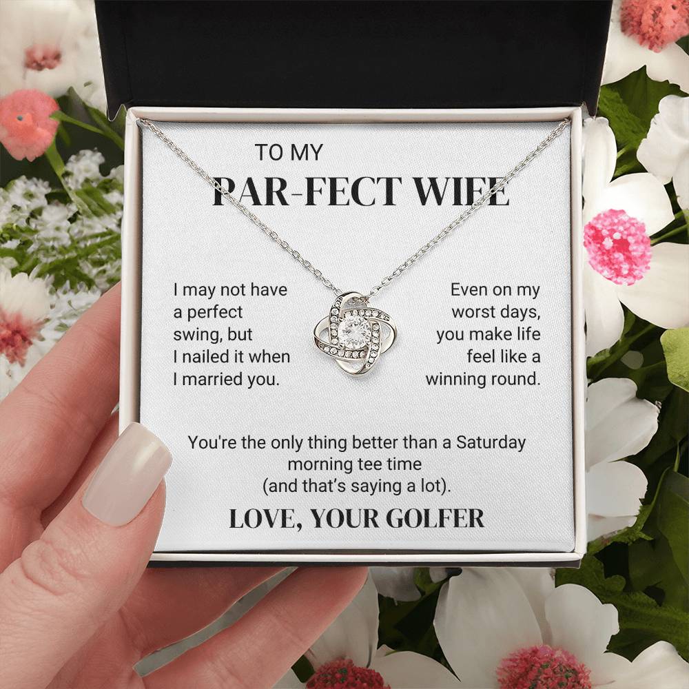 To Golfer's Wife - Better Than Morning Tee Time - Love Knot Necklace - PM0301