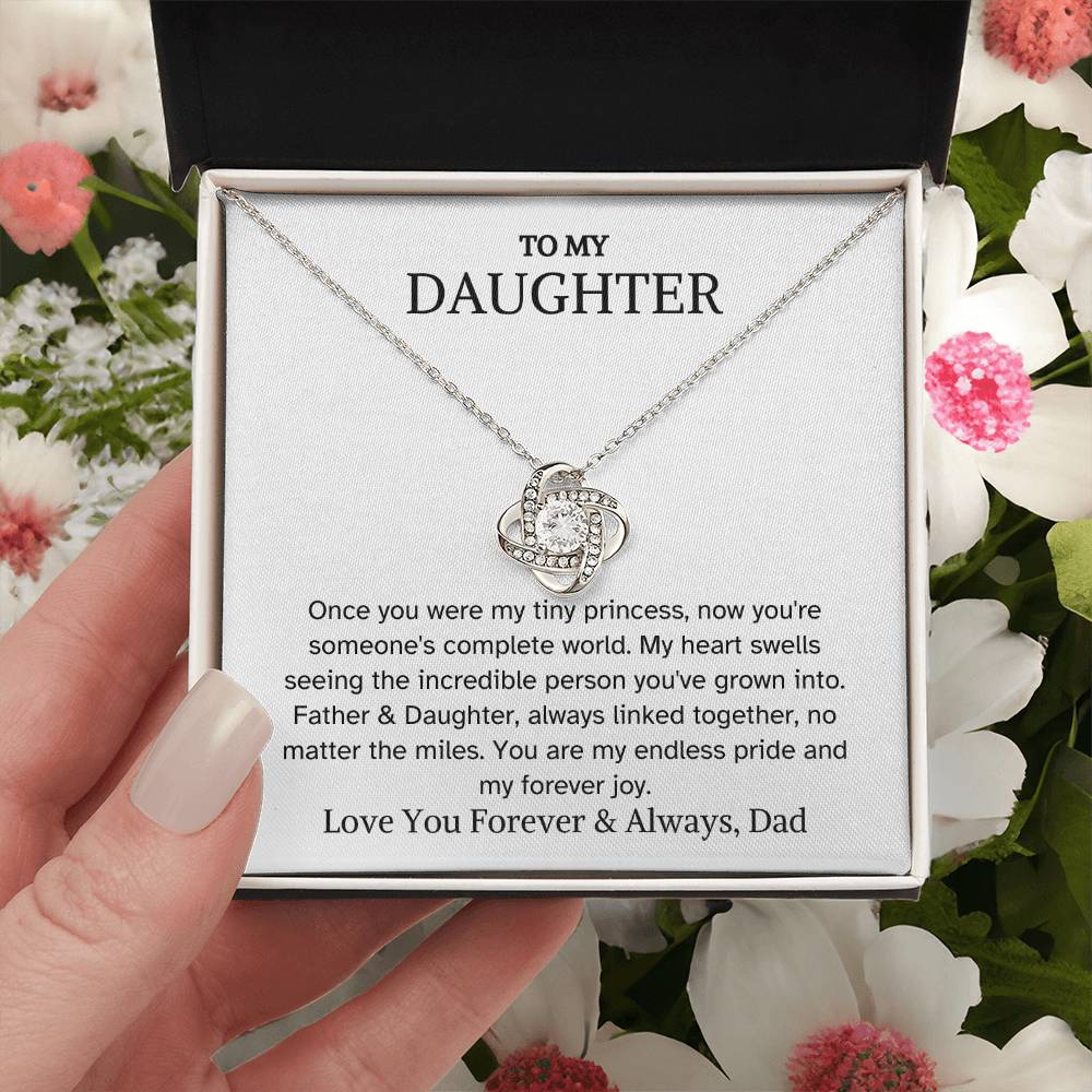 To Daughter from Dad - You Are My Endless Pride - Love Knot Necklace - PM0306