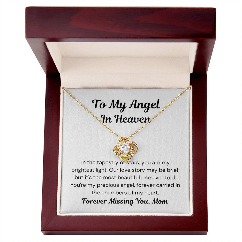 Mom of An Angel- Our Story Was Brief- Love Knot Necklace-PM0299