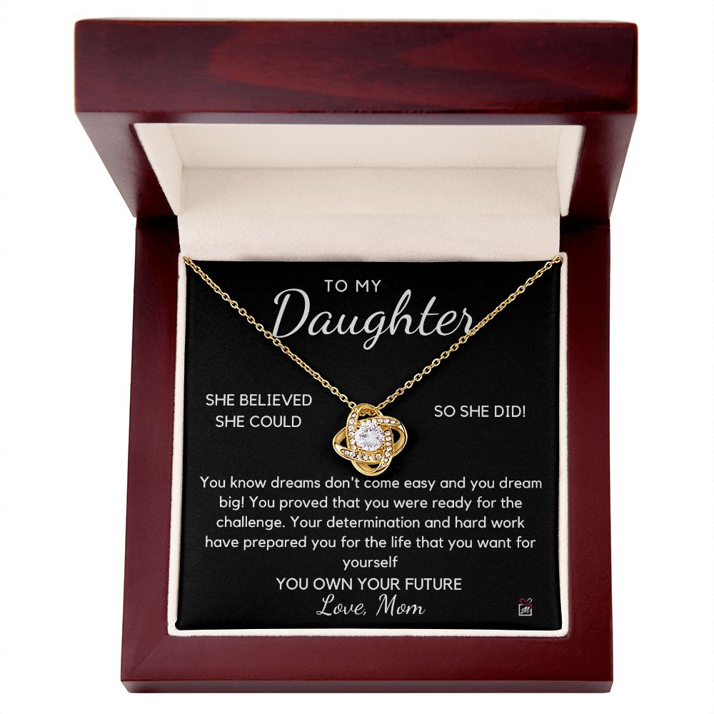 To Daughter, from Mom - You Believed - Love Knot Necklace - PM0105