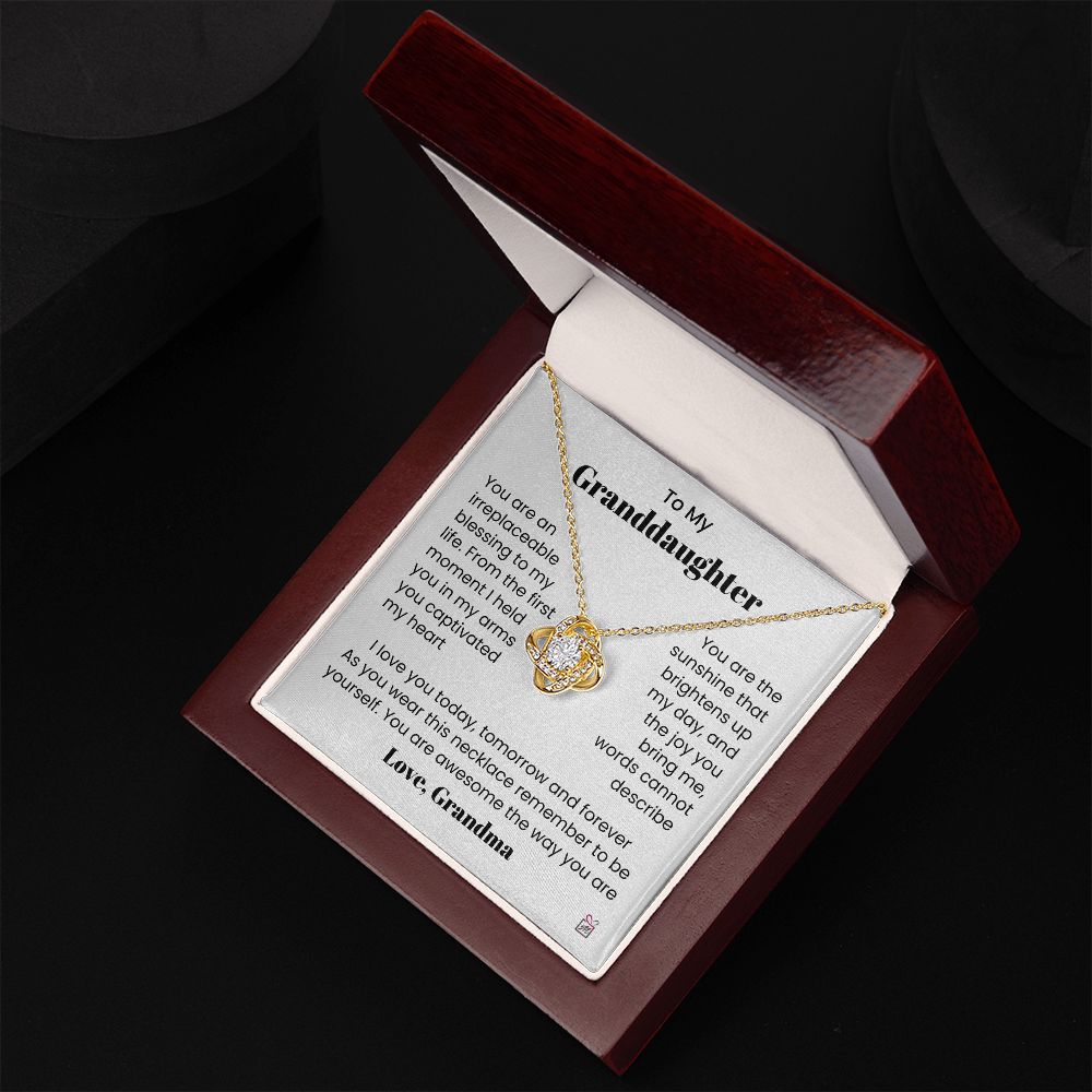 To Granddaughter, from Grandma - My Sunshine - Love Knot Necklace - PM0153