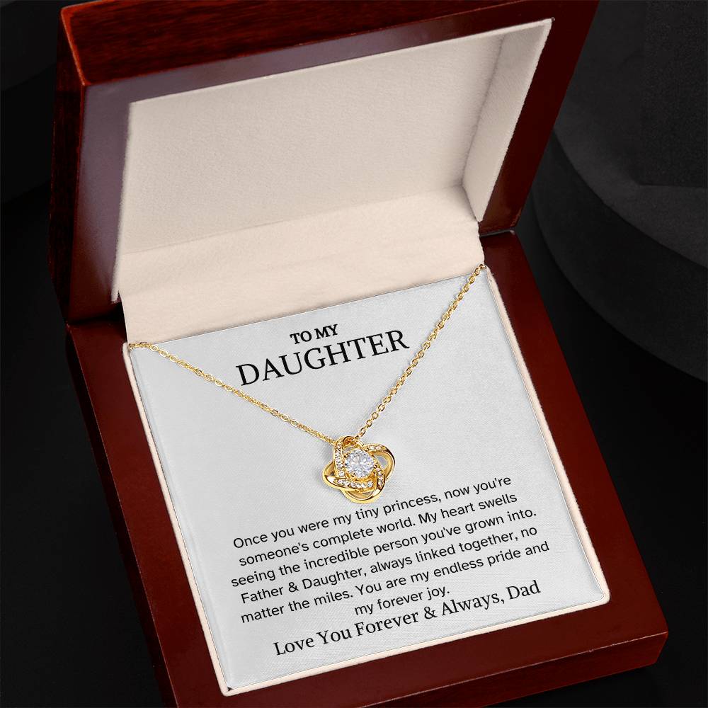 To Daughter from Dad - You Are My Endless Pride - Love Knot Necklace - PM0306