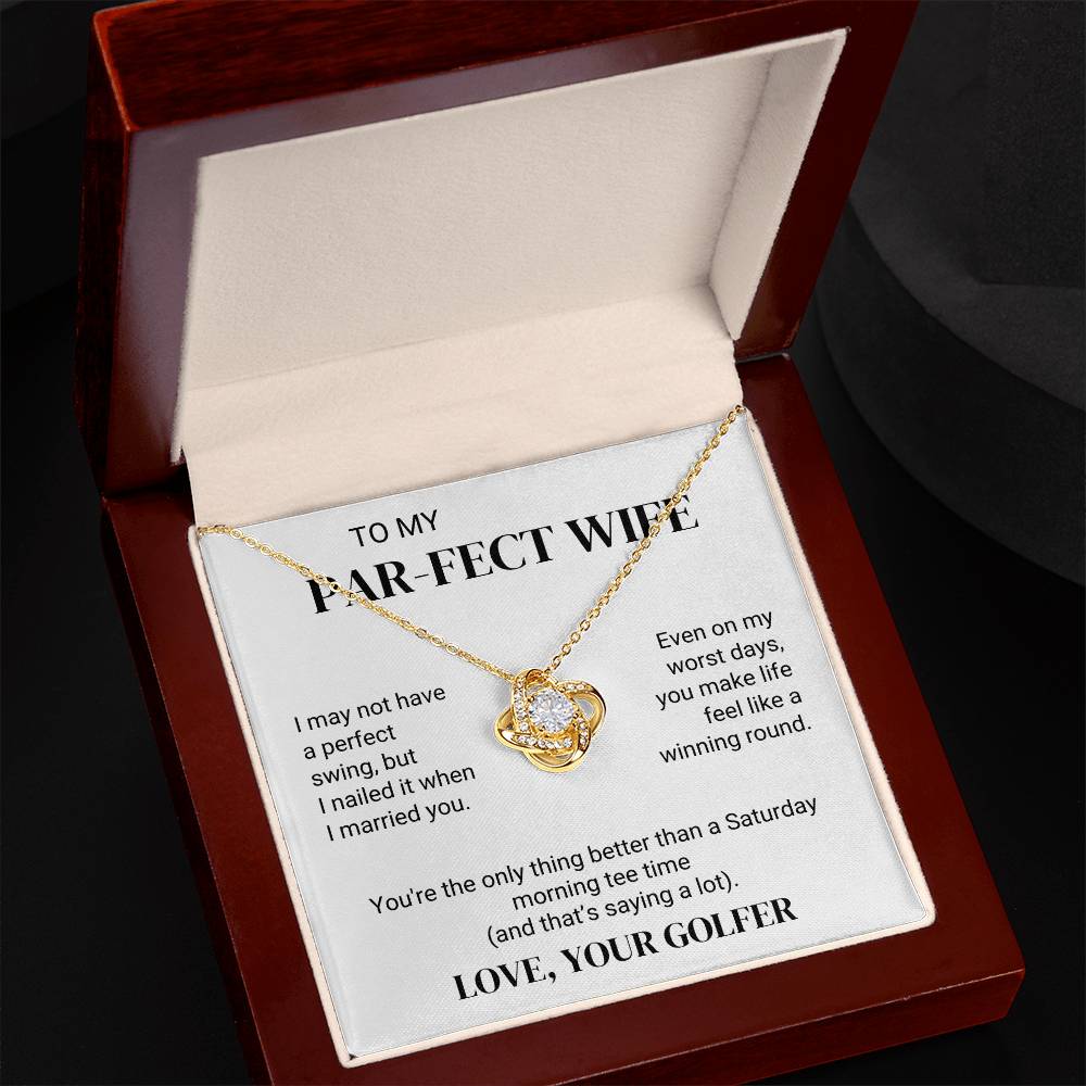 To Golfer's Wife - Better Than Morning Tee Time - Love Knot Necklace - PM0301