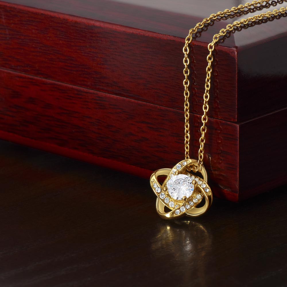 To Mom, from Son - I May Not Be - Love Knot Necklace - PM0300