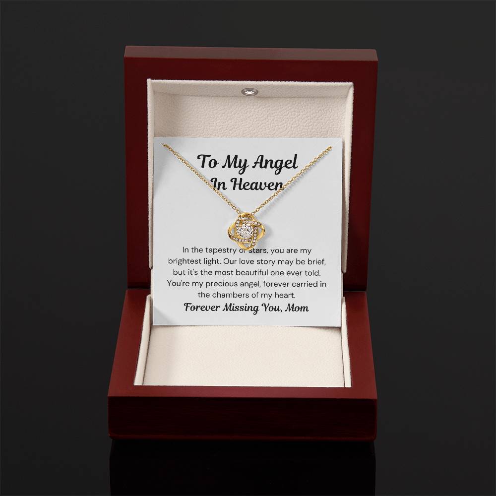 Mom of An Angel- Our Story Was Brief- Love Knot Necklace-PM0299