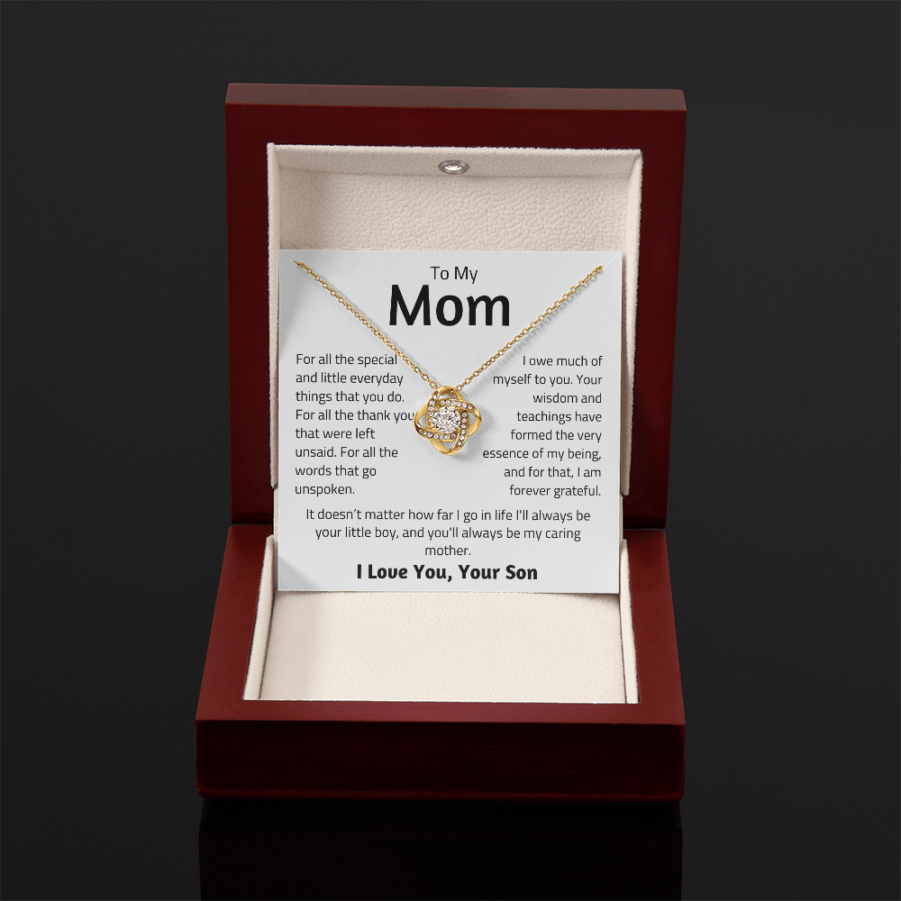 To Mom, from Son - For All The Special Things - Love Knot Necklace - PM052
