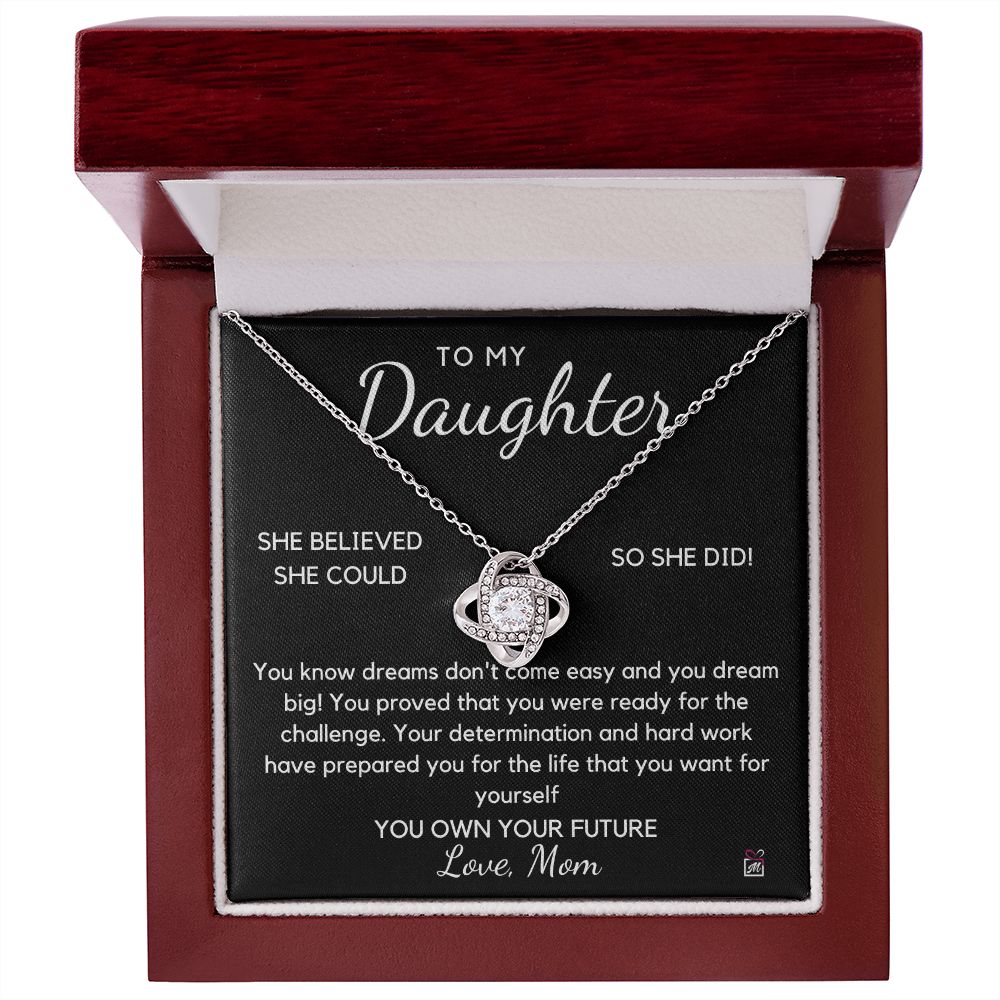To Daughter, from Mom - You Believed - Love Knot Necklace - PM0105
