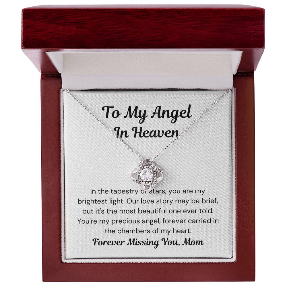 Mom of An Angel- Our Story Was Brief- Love Knot Necklace-PM0299