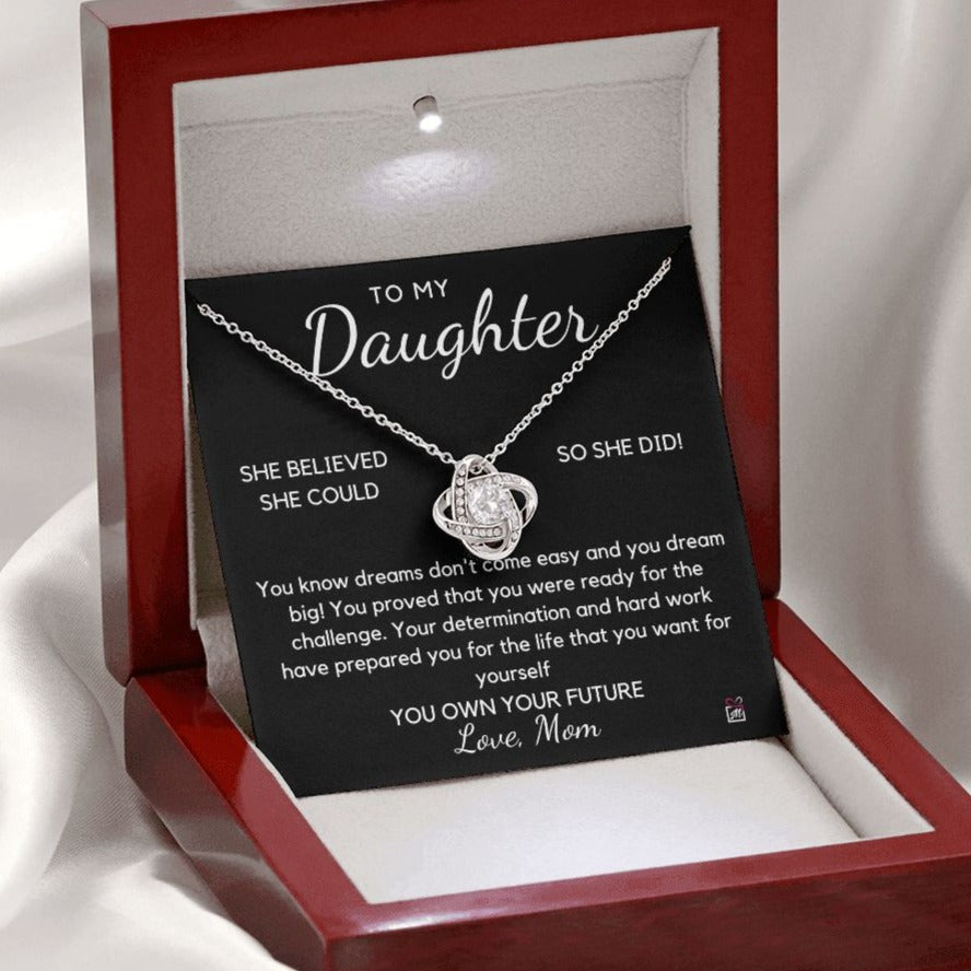 To Daughter, from Mom - You Believed - Love Knot Necklace - PM0105