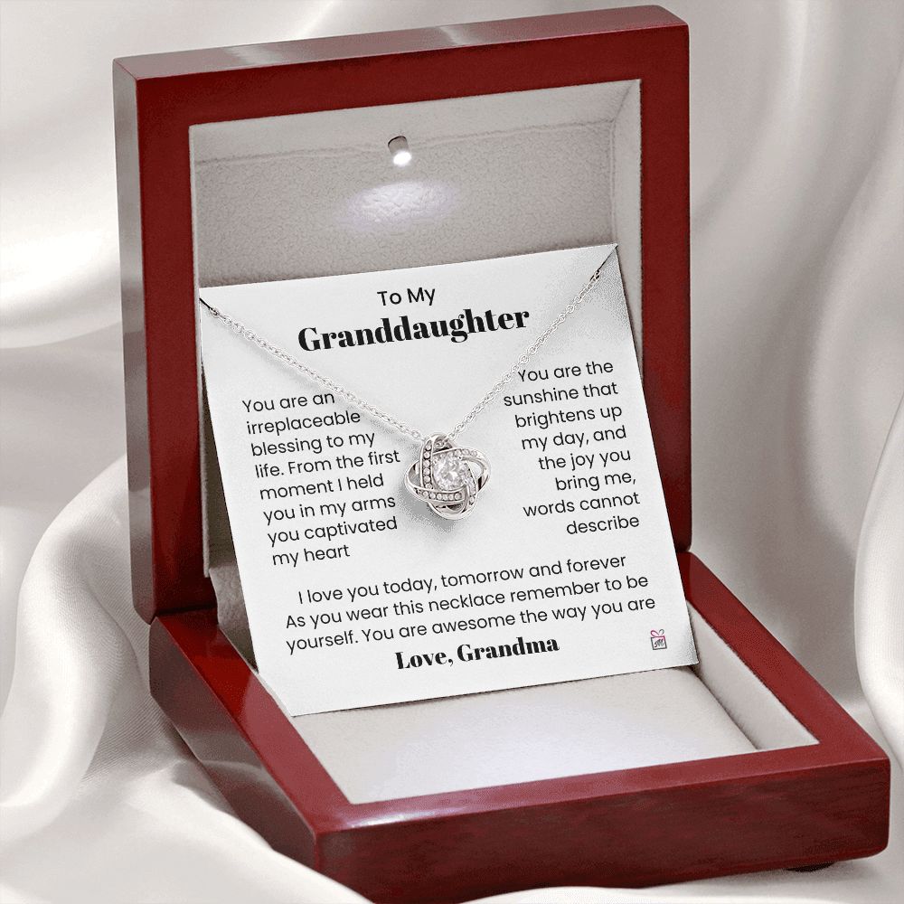To Granddaughter, from Grandma - My Sunshine - Love Knot Necklace - PM0153