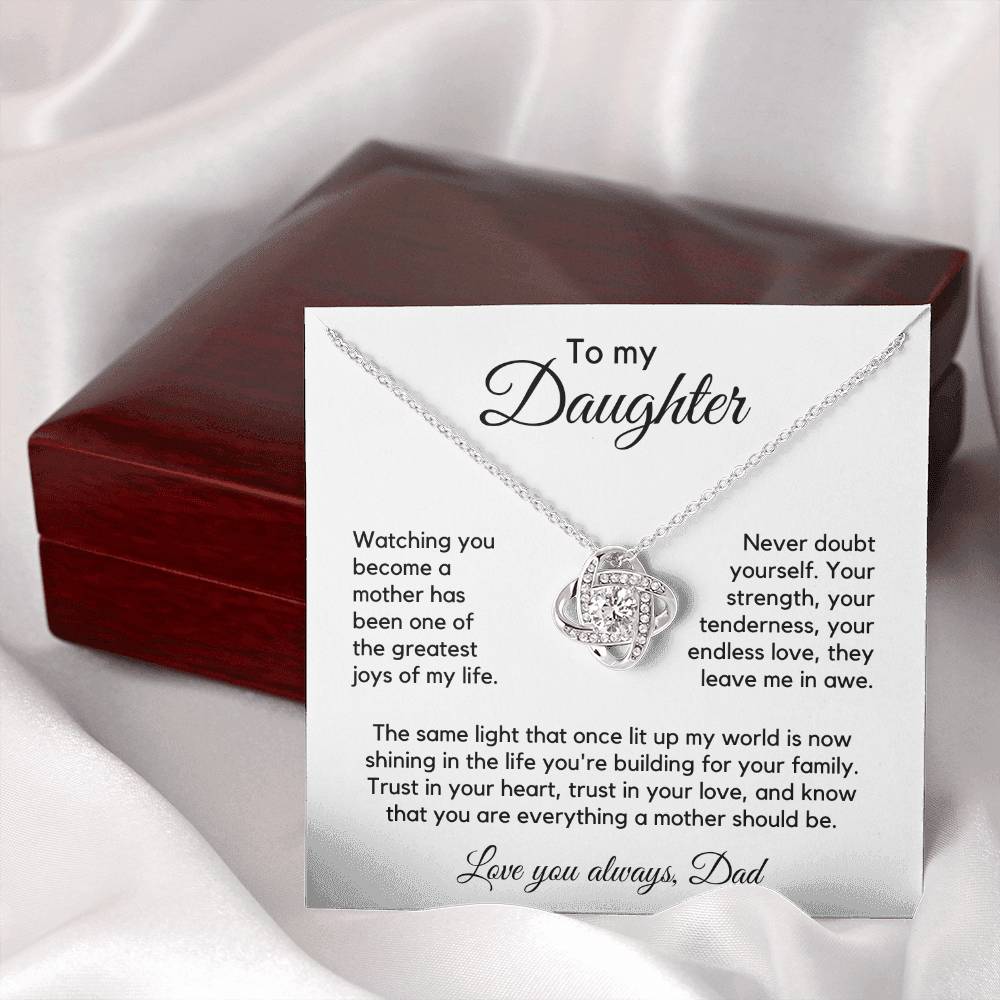 To Daughter from Dad - Building Your Family - Love Knot Necklace - PM0307