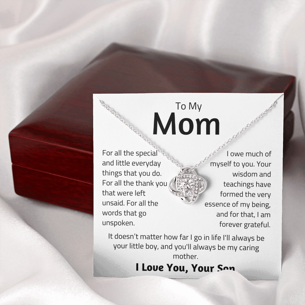 To Mom, from Son - For All The Special Things - Love Knot Necklace - PM052