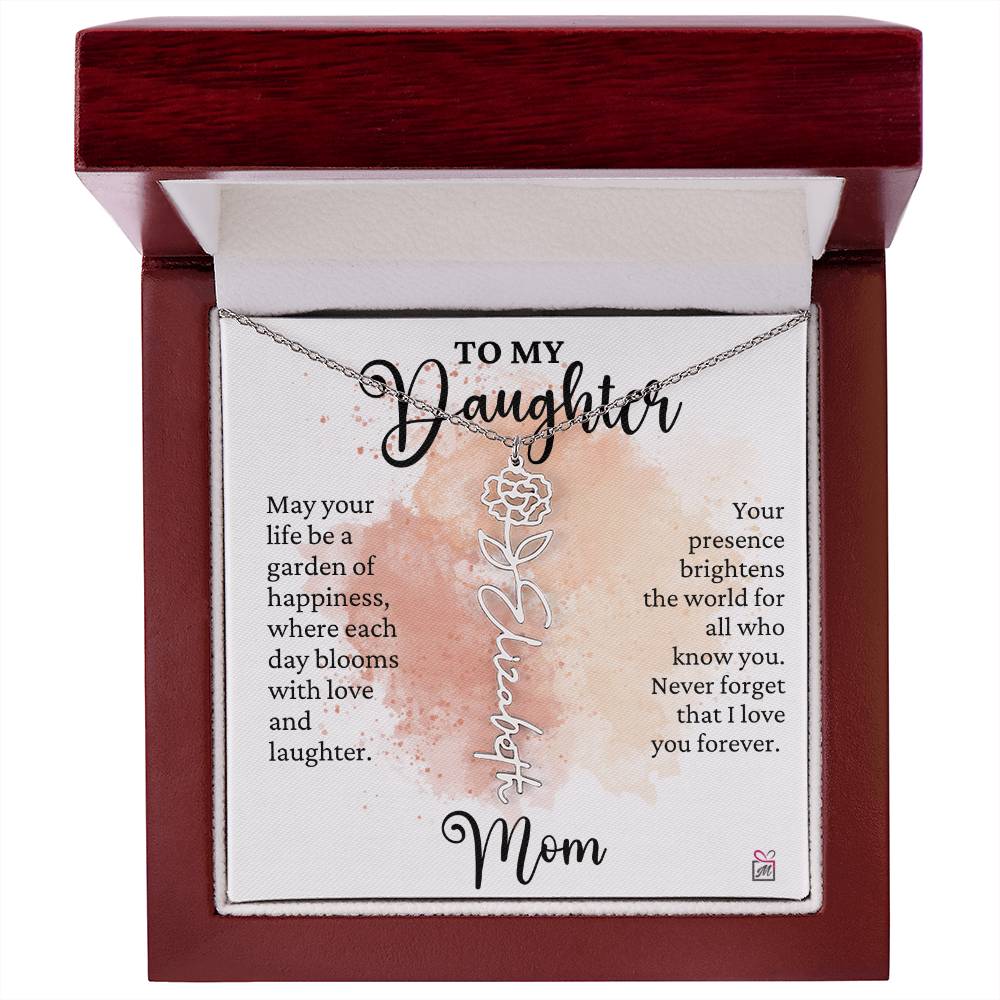 To Daughter from Mom - A Garden of Hapiness - Birth FLower Necklace - PM0249