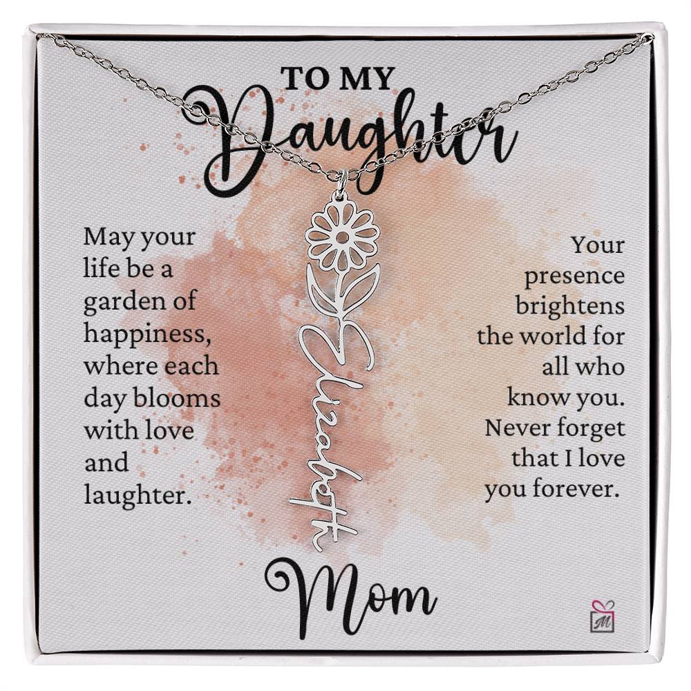 To Daughter from Mom - A Garden of Hapiness - Birth FLower Necklace - PM0249