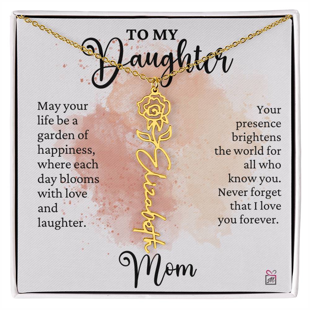 To Daughter from Mom - A Garden of Hapiness - Birth FLower Necklace - PM0249
