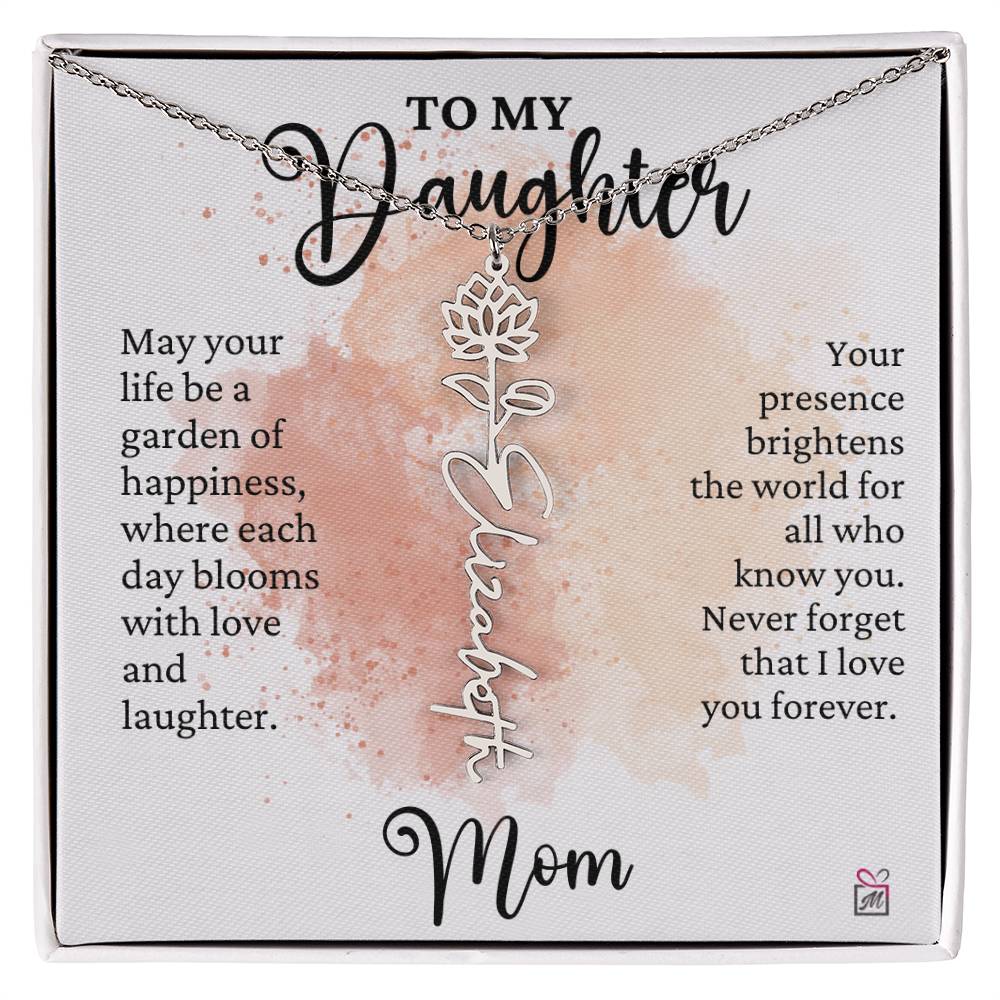 To Daughter from Mom - A Garden of Hapiness - Birth FLower Necklace - PM0249