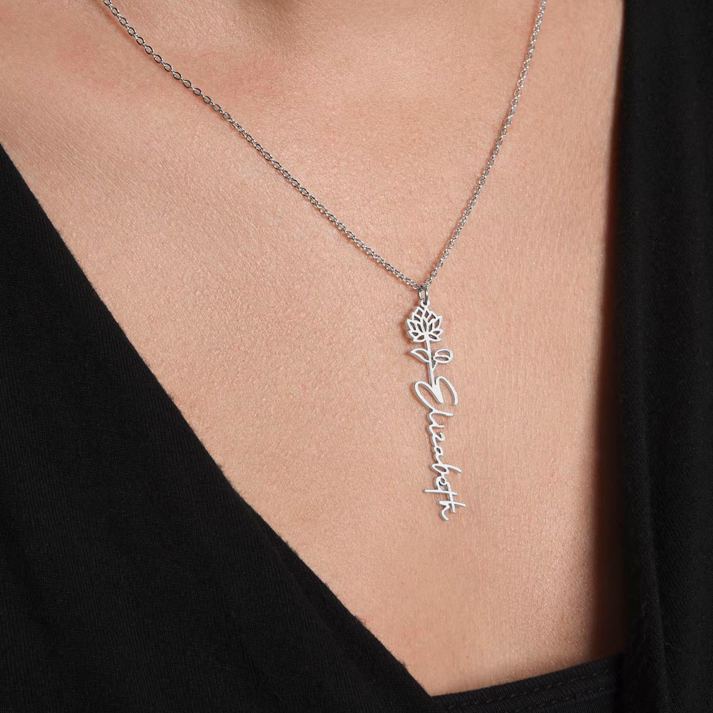 To Daughter from Mom - A Garden of Hapiness - Birth FLower Necklace - PM0249