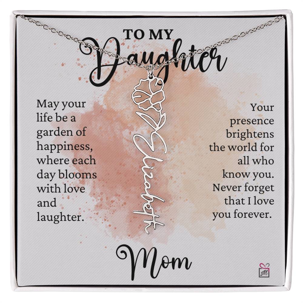 To Daughter from Mom - A Garden of Hapiness - Birth FLower Necklace - PM0249