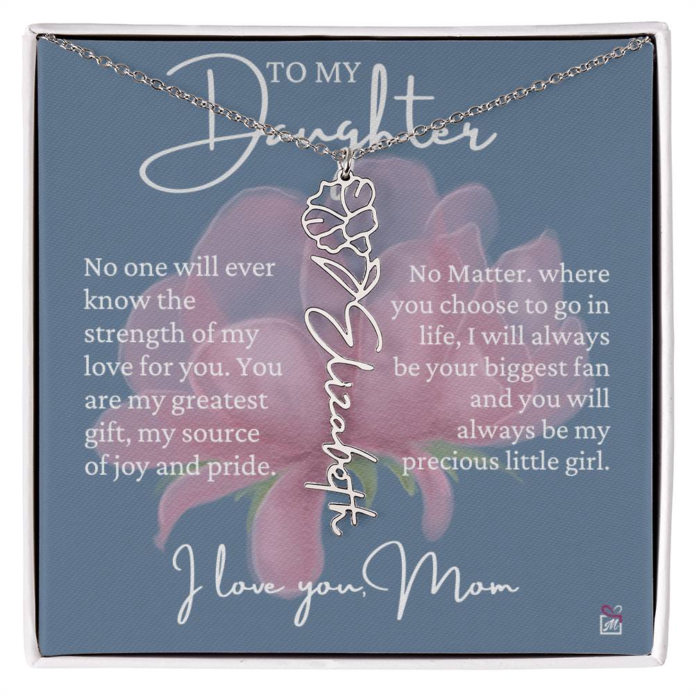 To Daughter, from Mom - Greatest Gift - Birth Flower Necklace - EMS020