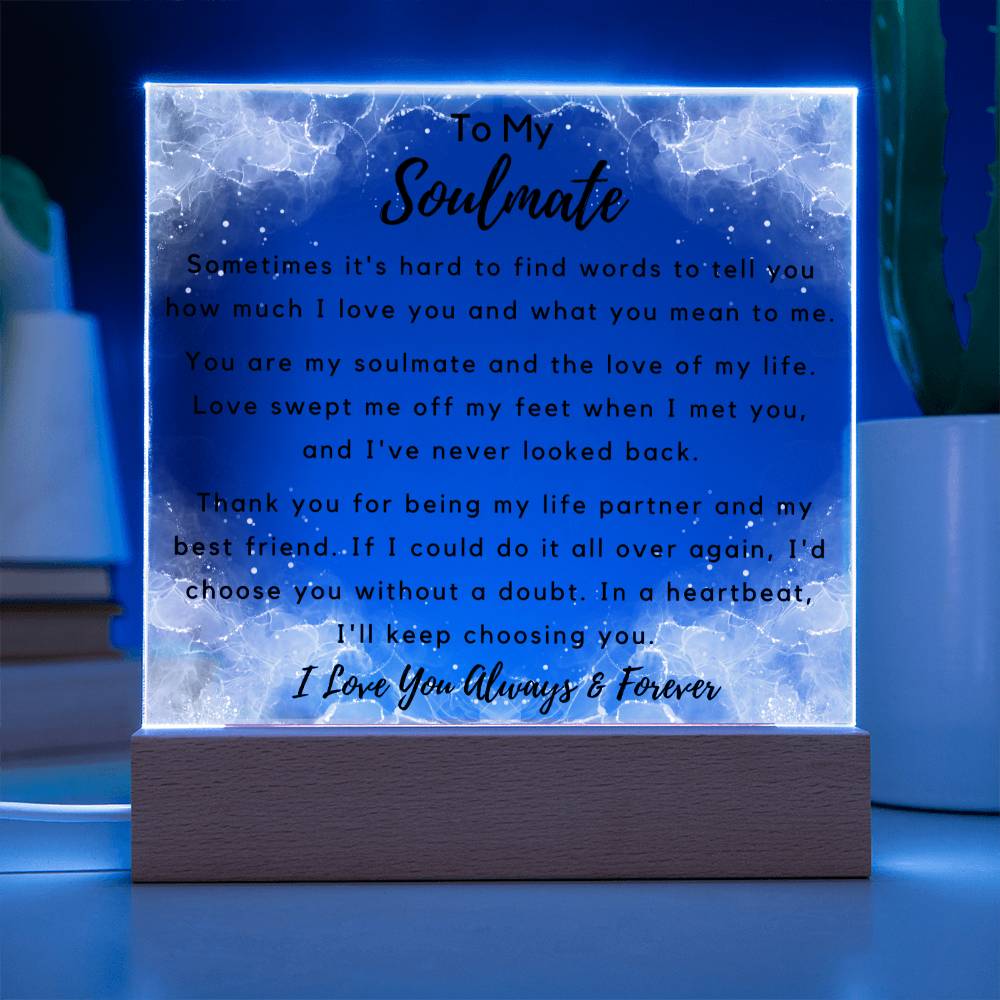 To Soulmate - Hard To Find Words - Night Lamp Acrylic - PM0264