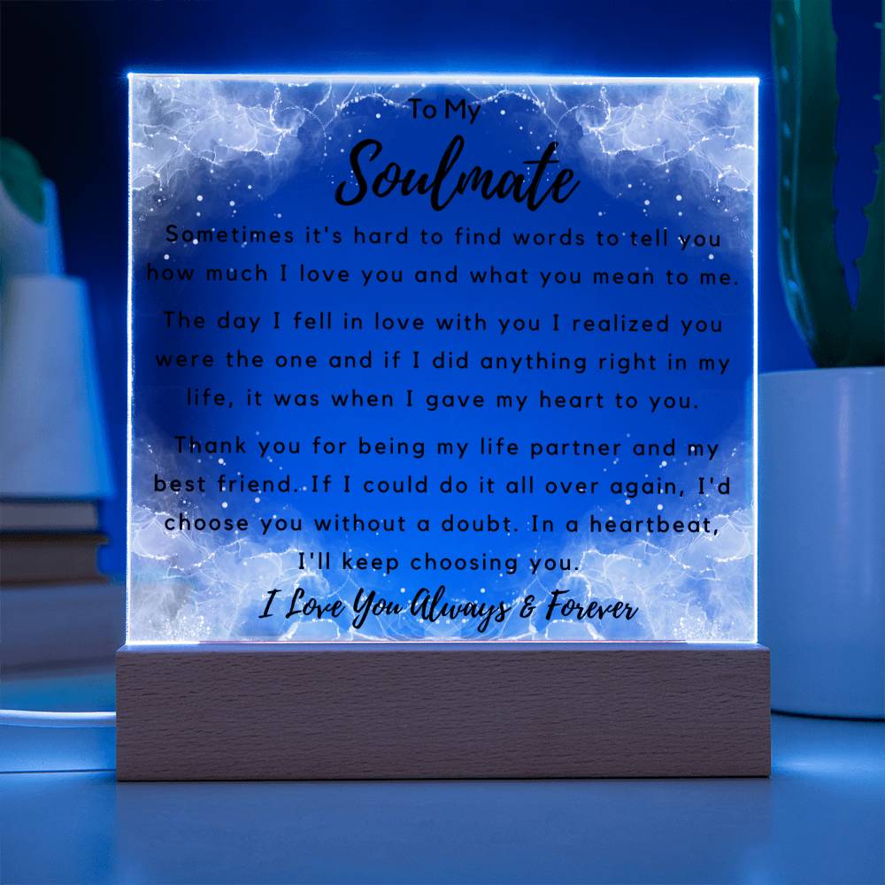 To Soulmate - Hard To Find Words - Night Lamp Acrylic - PM0197