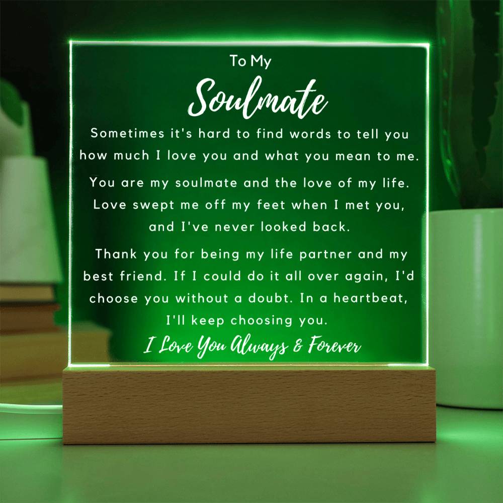 To Soulmate - Hard To Find Words - Night Lamp Acrylic - PM0265