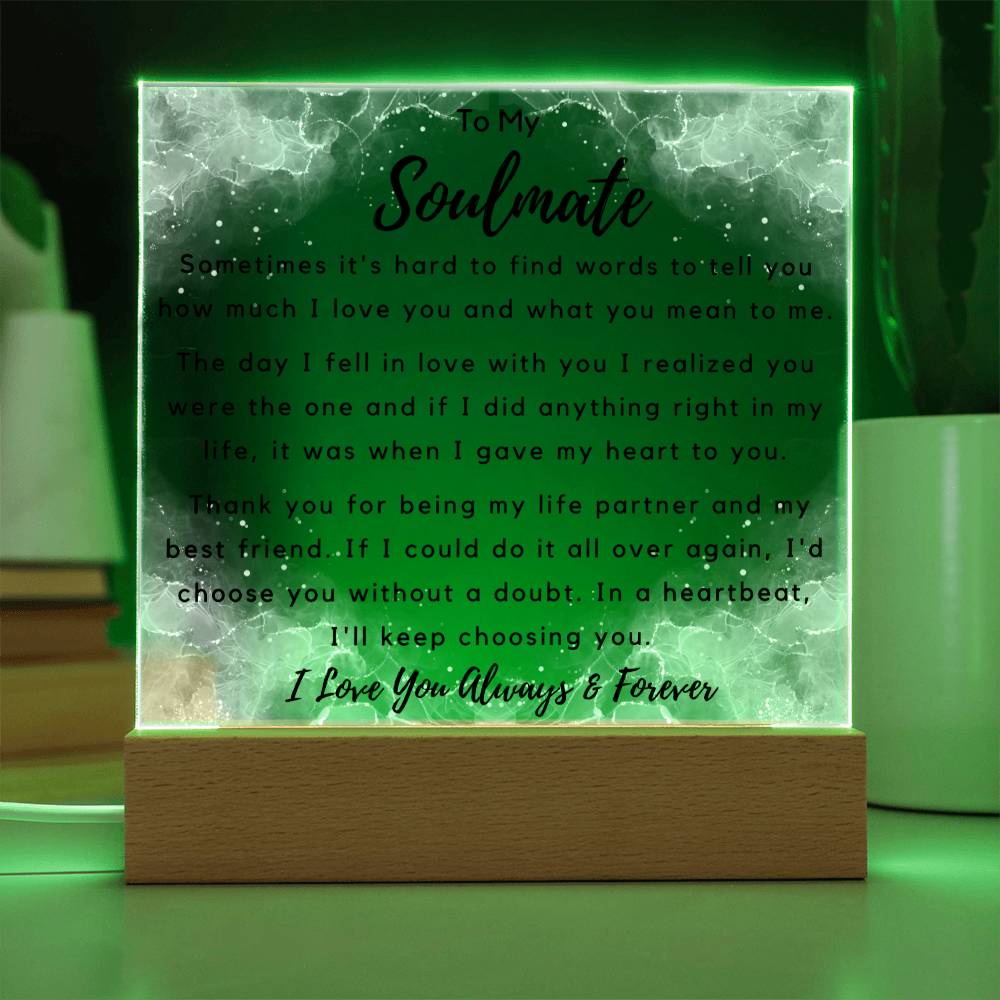 To Soulmate - Hard To Find Words - Night Lamp Acrylic - PM0197