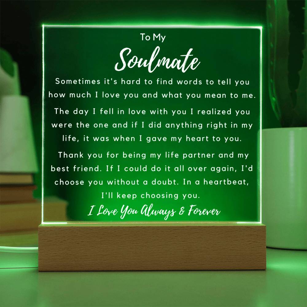 To Soulmate - Hard To Find Words - Night Lamp Acrylic - PM0198