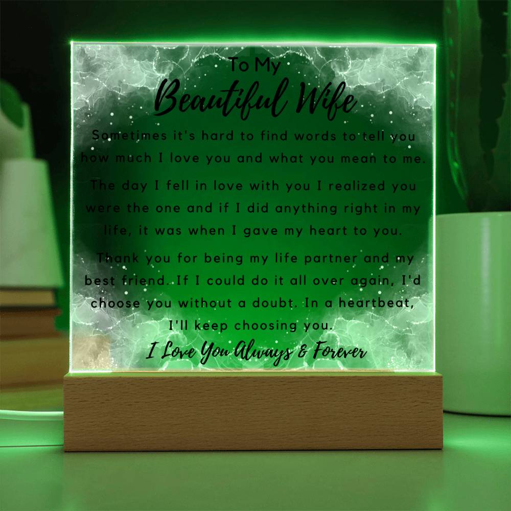 To Wife - Hard To Find Words - Night Lamp Acrylic - PM0214