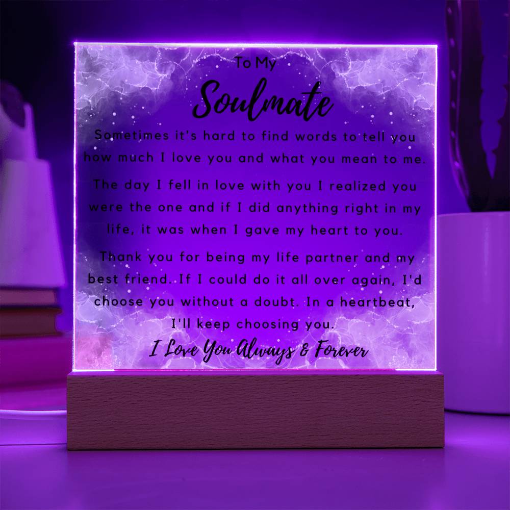To Soulmate - Hard To Find Words - Night Lamp Acrylic - PM0197