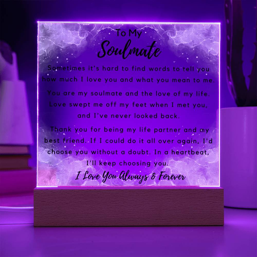 To Soulmate - Hard To Find Words - Night Lamp Acrylic - PM0264