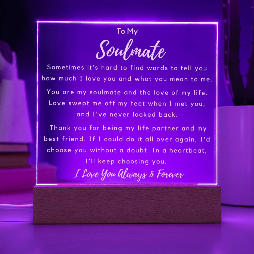 To Soulmate - Hard To Find Words - Night Lamp Acrylic - PM0265