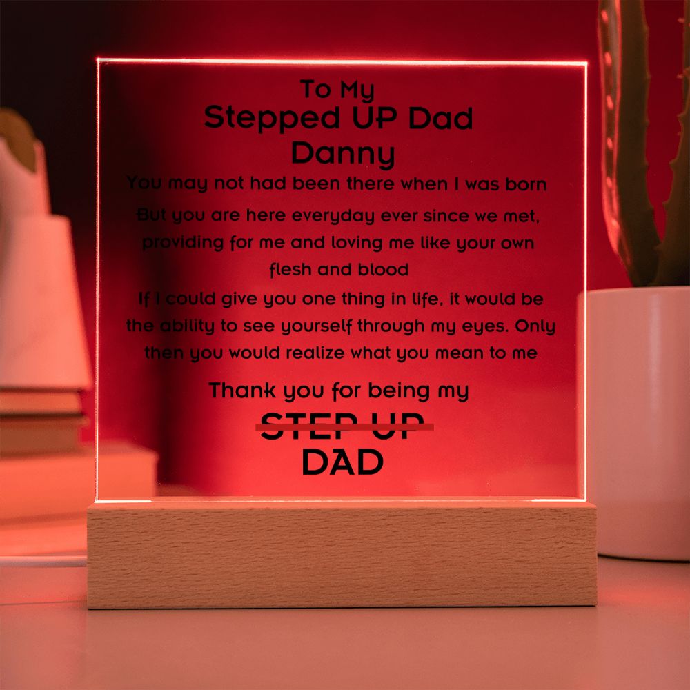 To Stepped Up Dad - Personalized Acrylic Plaque - If I Could Only Give You - PM0122