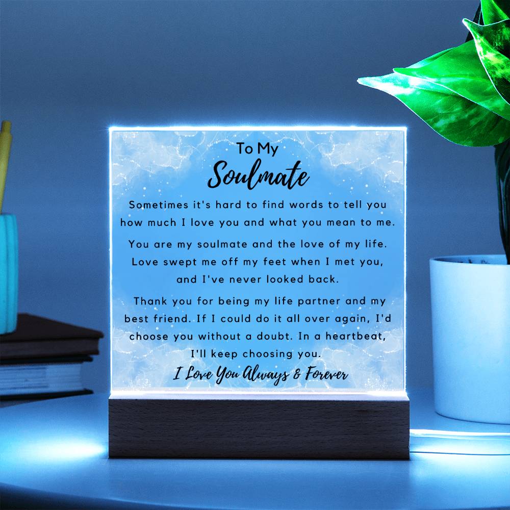 To Soulmate - Hard To Find Words - Night Lamp Acrylic - PM0264