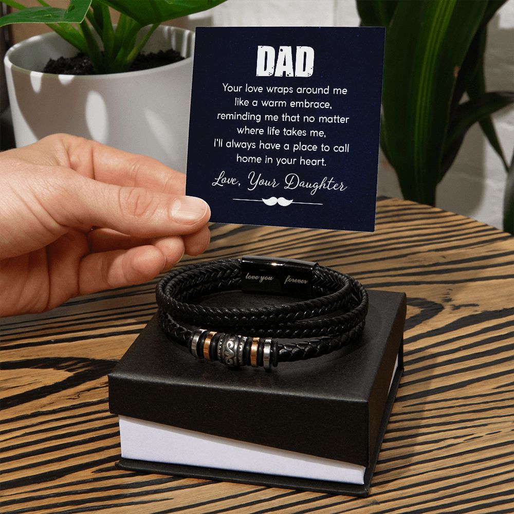 To Dad - Your Love Wraps Around Me - Love you Forever Bracelet -SN006