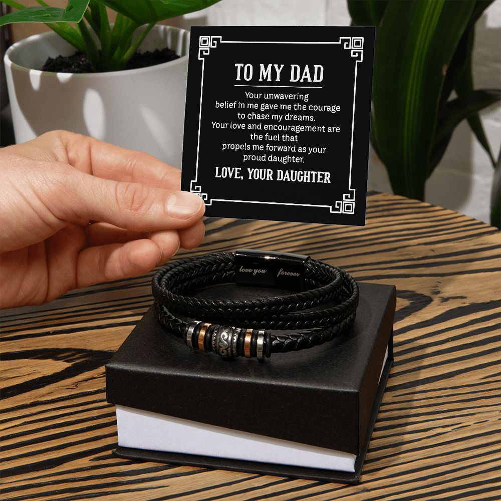 To Dad - Your Belief In Me - Mens' Love you Forever Bracelet